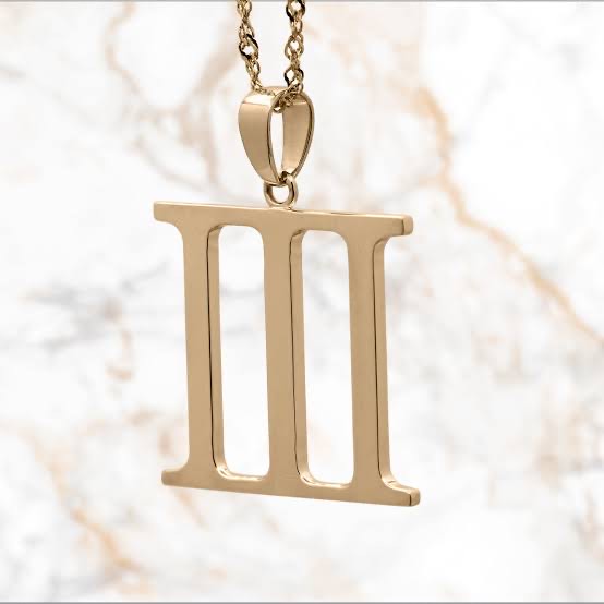III — Roman Numeral Pendant